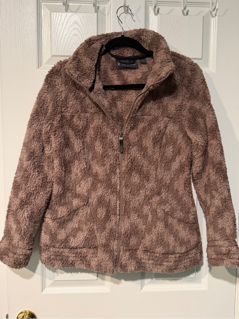 Free Country Women's Taupe Teddy Zip-Up Jacket